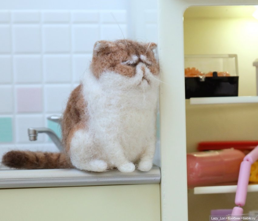 И снова котики | Бэйбики И снова котики — Валяные игрушки из шерсти: сухое валяние (фото 4)