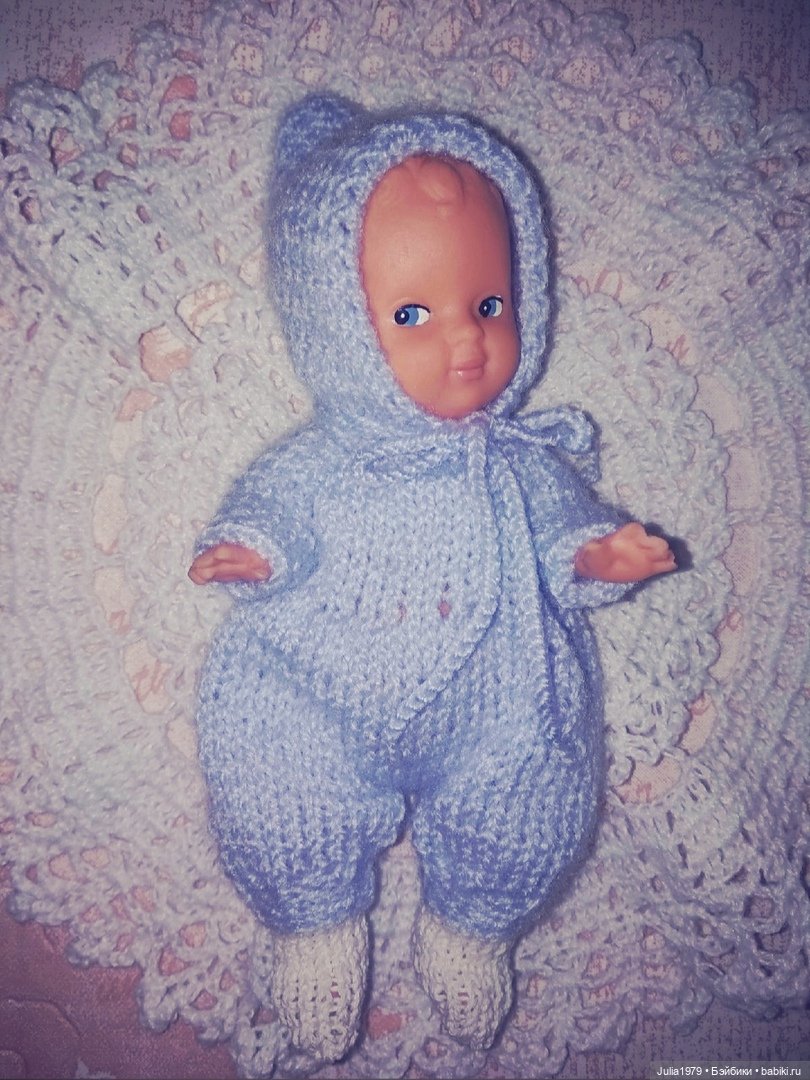 Вязаные наряды для винтажных пупсиков (фото 6)