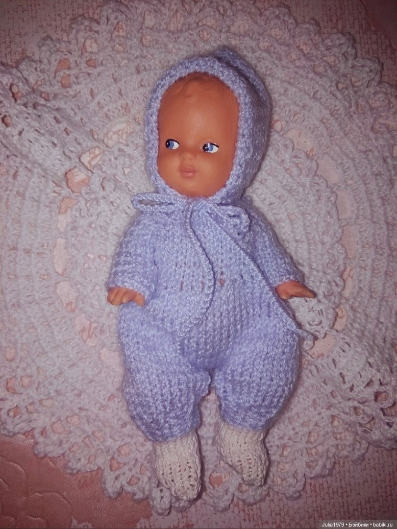 Вязаные наряды для винтажных пупсиков (фото 5)
