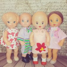 Юля, Дима, Шурочка - куколки фабрики "Победа".