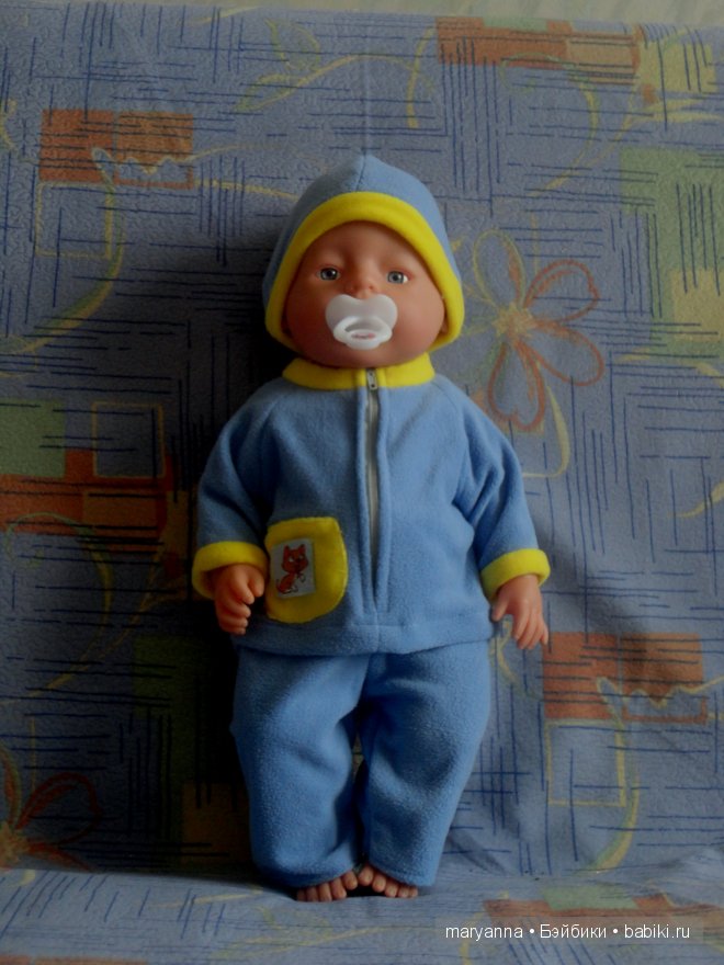 Костюм из жёлтого и голубого флиса