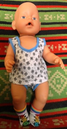 майка и трусики с голубой отделкой