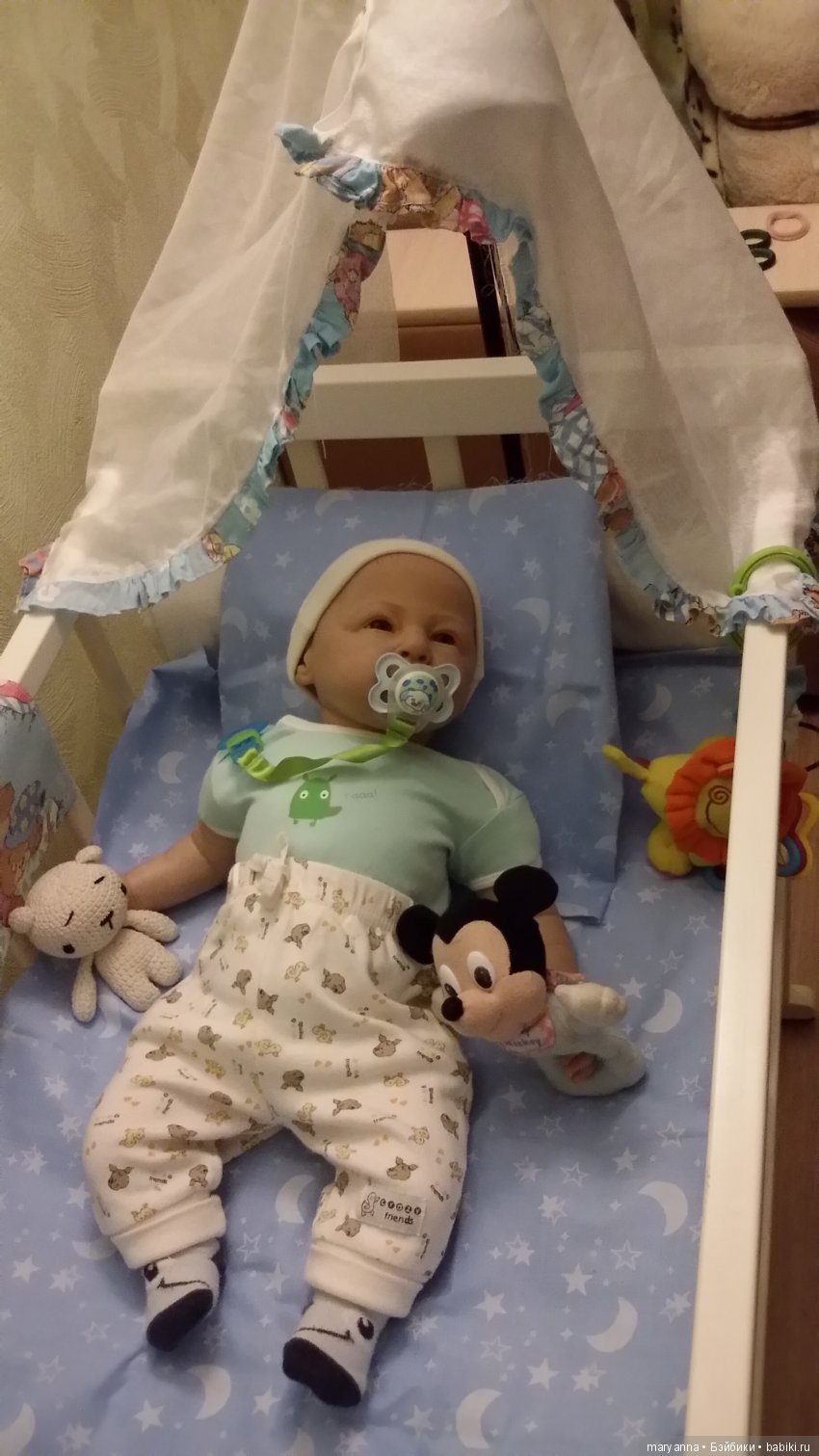 Спят усталые игрушки, книжки спят. Одеяла и подушки ждут... реборнят (фото 2)