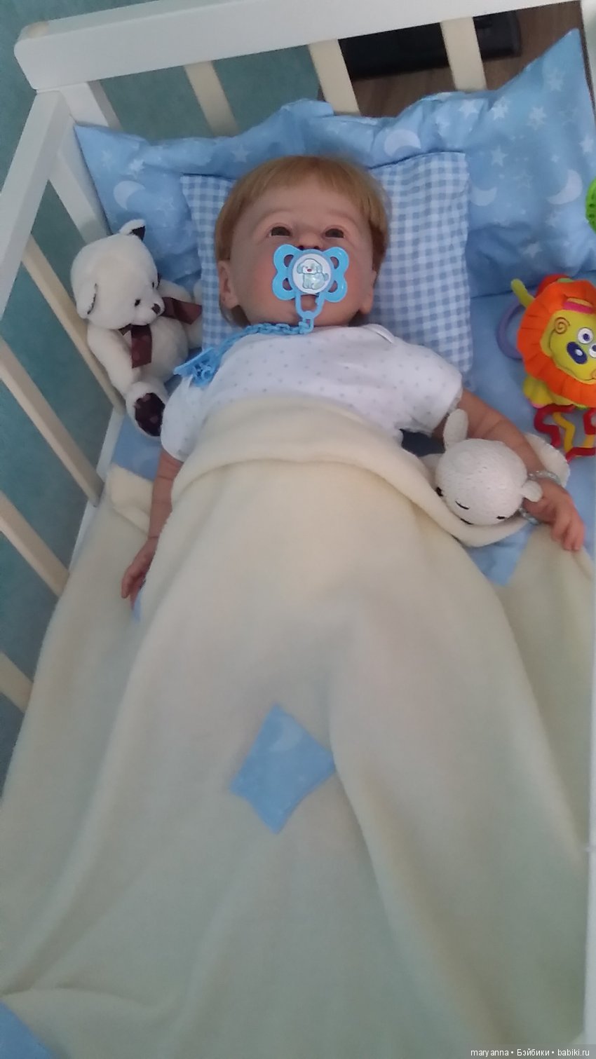 Спят усталые игрушки, книжки спят. Одеяла и подушки ждут... реборнят (фото 5)