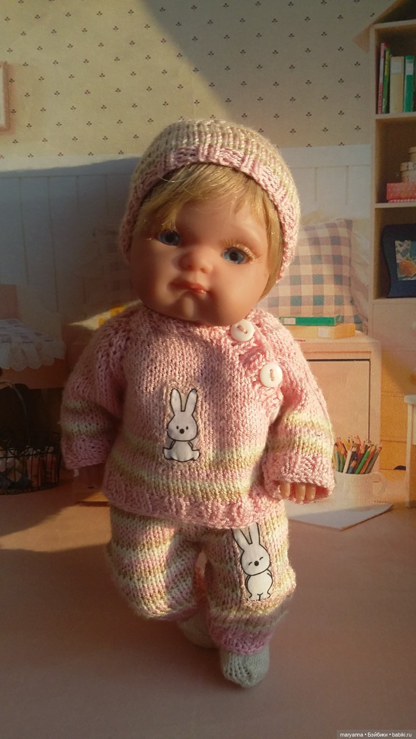 Комплект "Полосочки". Описание вязания для Пепиты от Антонио Хуан Мунекас 21 см | Бэйбики Комплект "Полосочки". Описание вязания для Пепиты от Антонио Хуан Мунекас 21 см (фото 7)