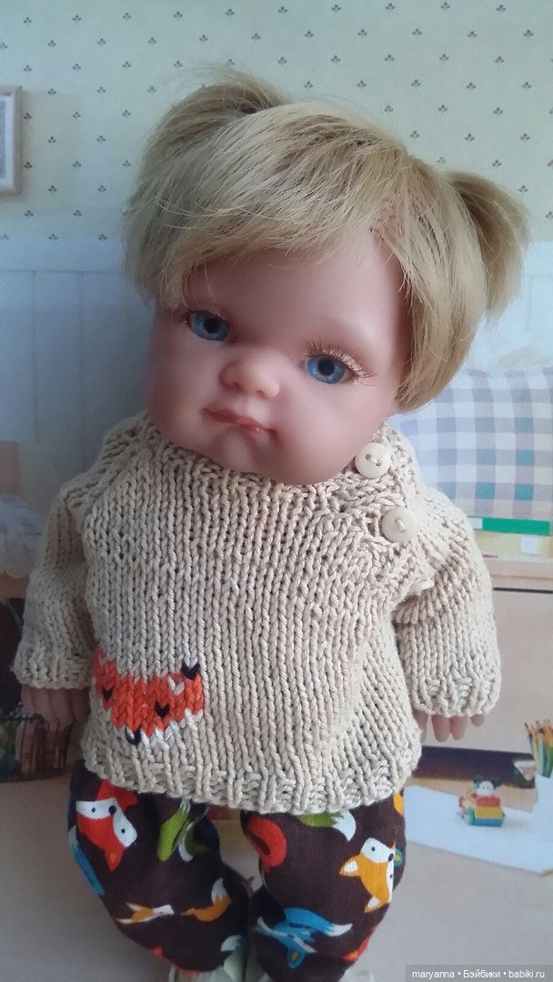 Кофточка с Лисом ,рукавом реглан и застёжкой в шве. Описание вязания для Пепиты от Антонио Хуан Мунекас 21 см | Бэйбики Кофточка с Лисом ,рукавом реглан и застёжкой в шве. Описание вязания для Пепиты от Антонио Хуан Мунекас 21 см (фото 3)