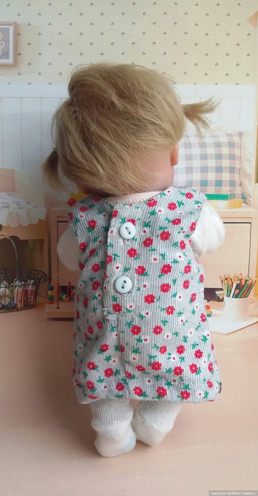 Цветочное поле. Сарафан со встречной складкой для Пепиты от AJM + выкройка | Бэйбики Цветочное поле. Сарафан со встречной складкой для Пепиты от AJM + выкройка (фото 2)