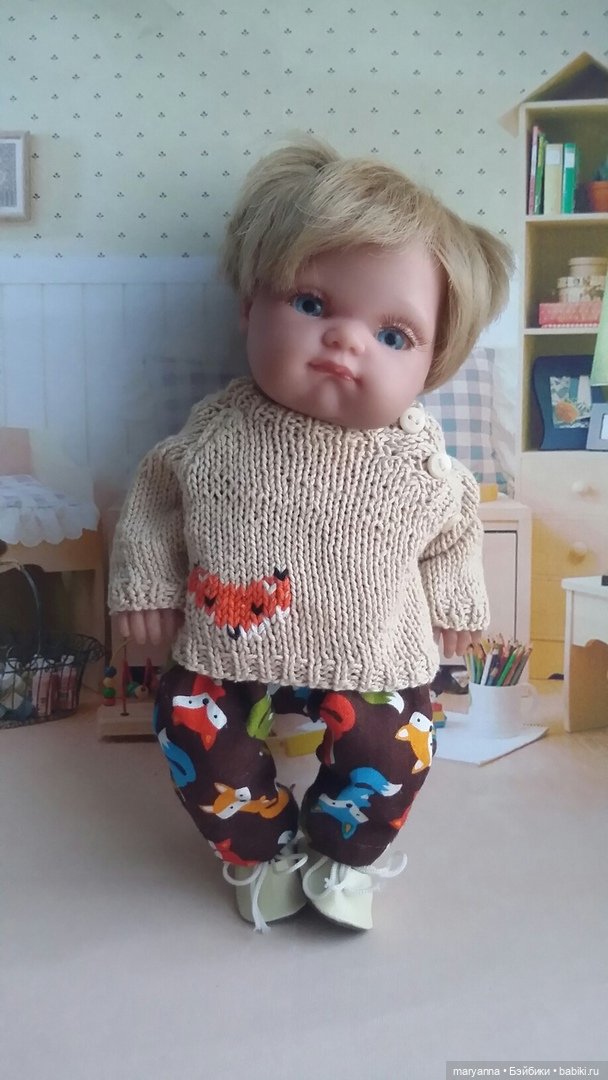 Кофточка с Лисом ,рукавом реглан и застёжкой в шве. Описание вязания для Пепиты от Антонио Хуан Мунекас 21 см | Бэйбики Кофточка с Лисом ,рукавом реглан и застёжкой в шве. Описание вязания для Пепиты от Антонио Хуан Мунекас 21 см (фото 5)