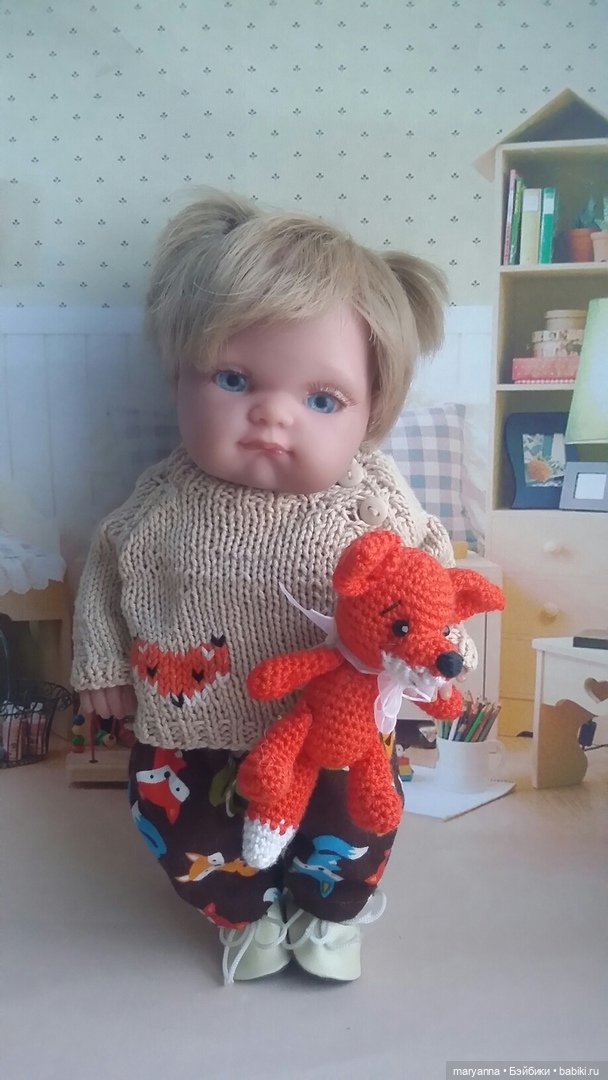 Кофточка с Лисом ,рукавом реглан и застёжкой в шве. Описание вязания для Пепиты от Антонио Хуан Мунекас 21 см | Бэйбики Кофточка с Лисом ,рукавом реглан и застёжкой в шве. Описание вязания для Пепиты от Антонио Хуан Мунекас 21 см (фото 6)