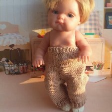 Описание вязания штанишек для куклы Пепиты от Антонио Хуан Мунекас 21 см.