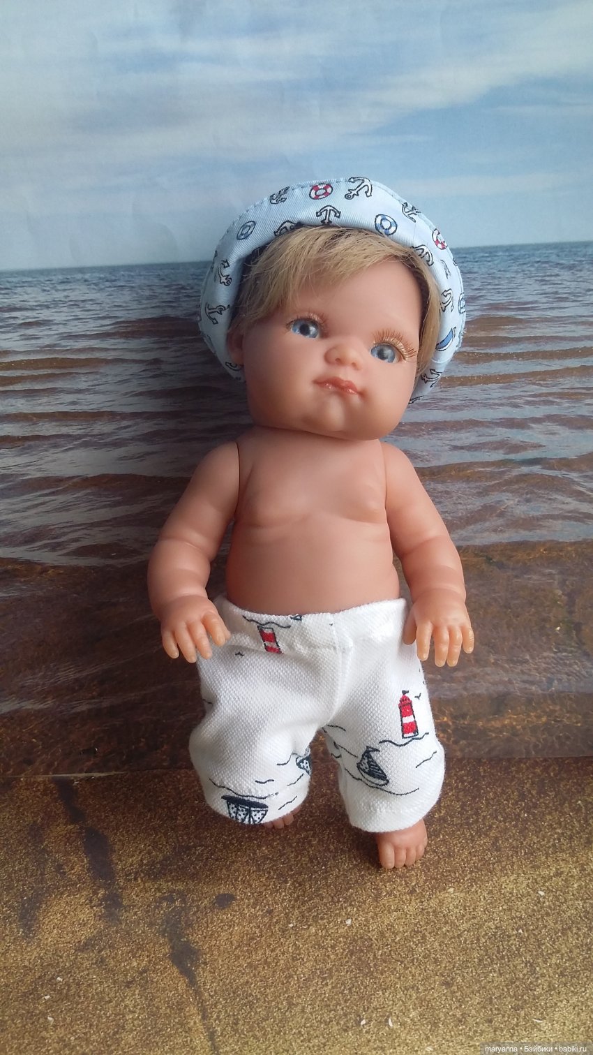 Мечты о море. Платье, бриджи, комбинезон, ромпер, повязка и панама в морском стиле для Пепиты. С выкройками (фото 4)