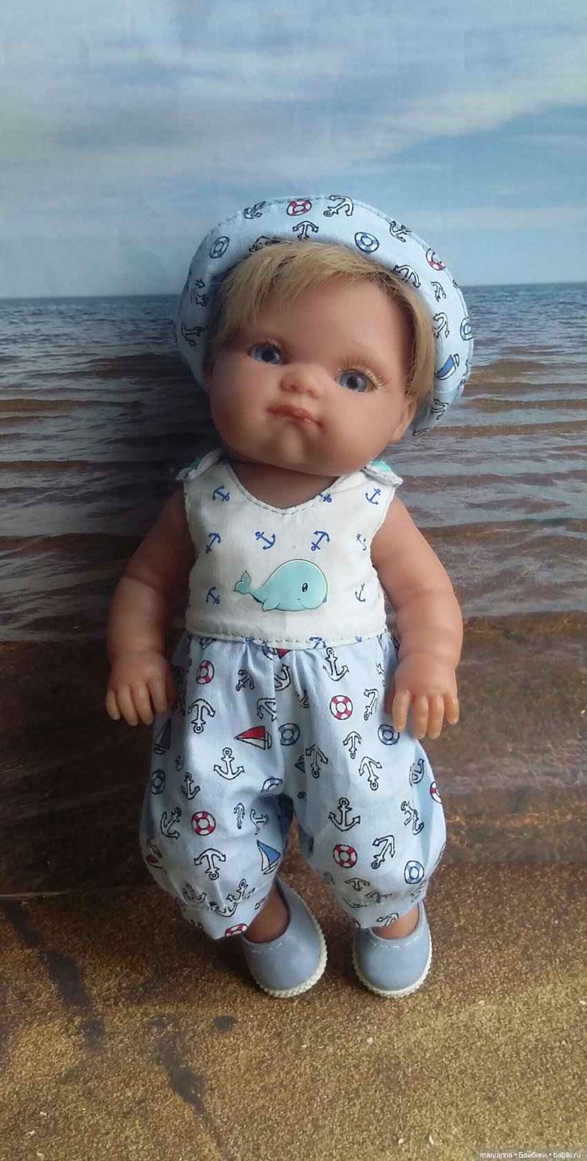 Мечты о море. Платье, бриджи, комбинезон, ромпер, повязка и панама в морском стиле для Пепиты. С выкройками (фото 10)