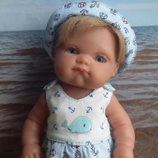 Мечты о море. Платье, бриджи,  комбинезон,  ромпер, повязка и панама в морском стиле  для  Пепиты. С выкройками