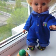 Кукла ГДР Топтыжка с прядкой/ Spielzeug Rauenstein/ Раунштайн 30 см