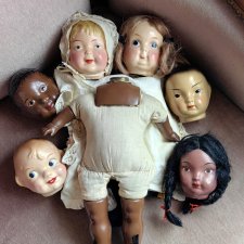 Антикварный набор Кукла с 6 головами Famlee Doll