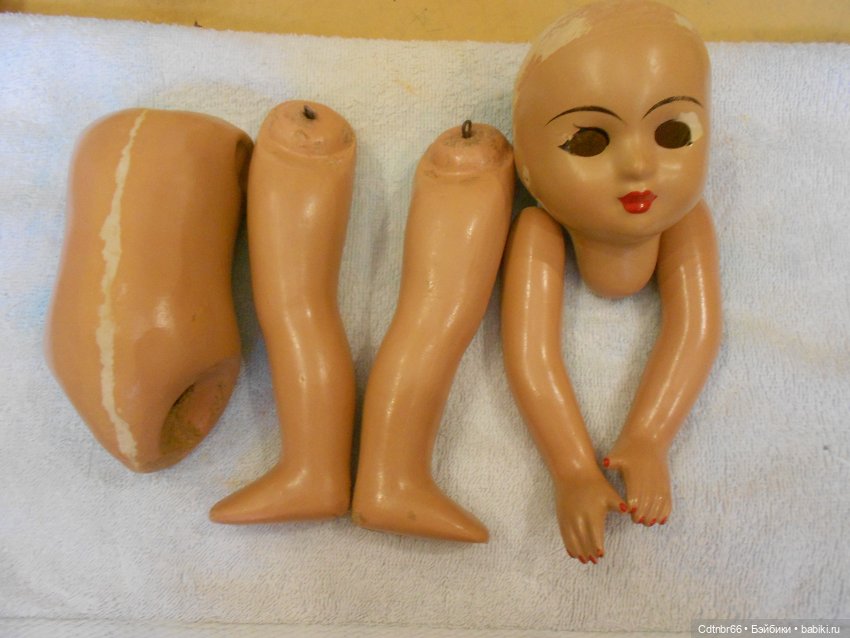 Реставрация опилочной куклы СССР. Загорская Настенька (фото 3)