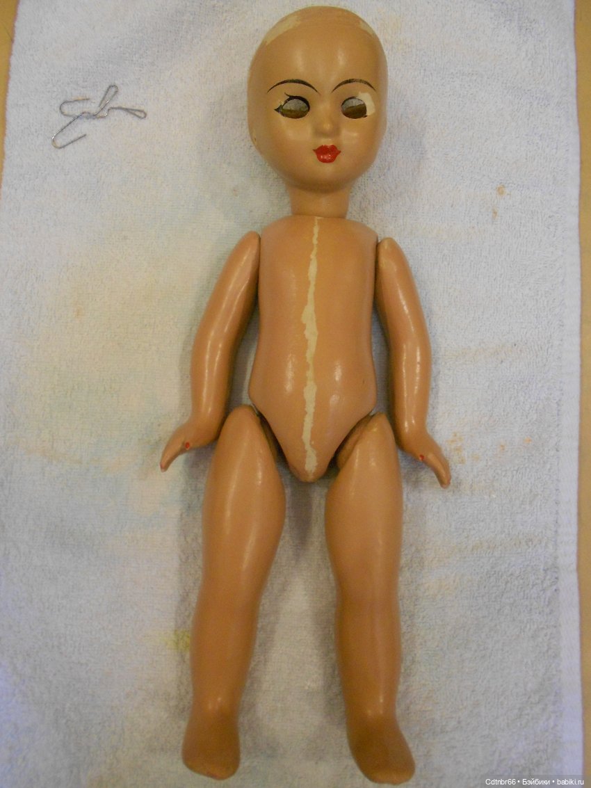 Реставрация опилочной куклы СССР. Загорская Настенька (фото 4)