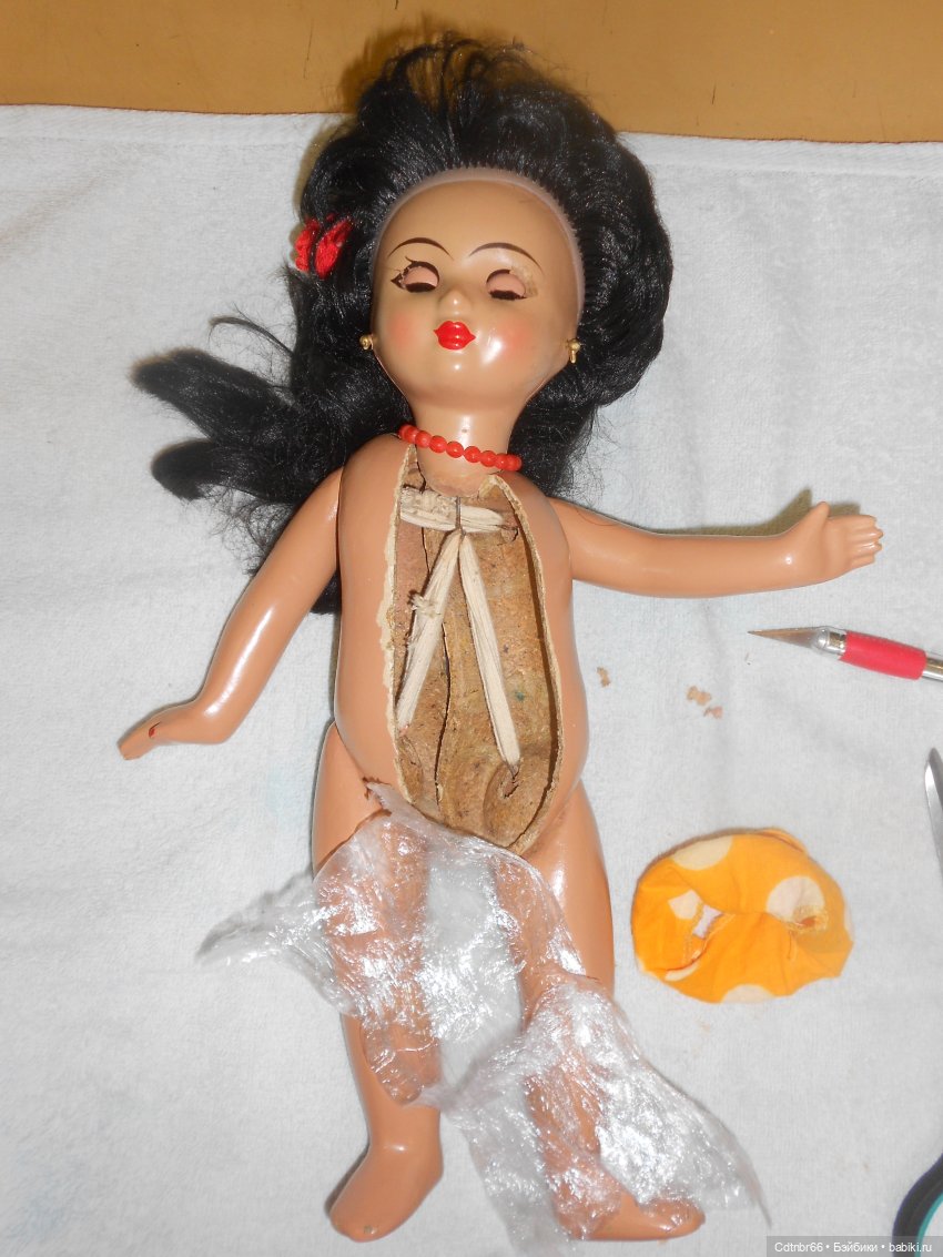 Реставрация опилочной куклы СССР. Загорская Настенька