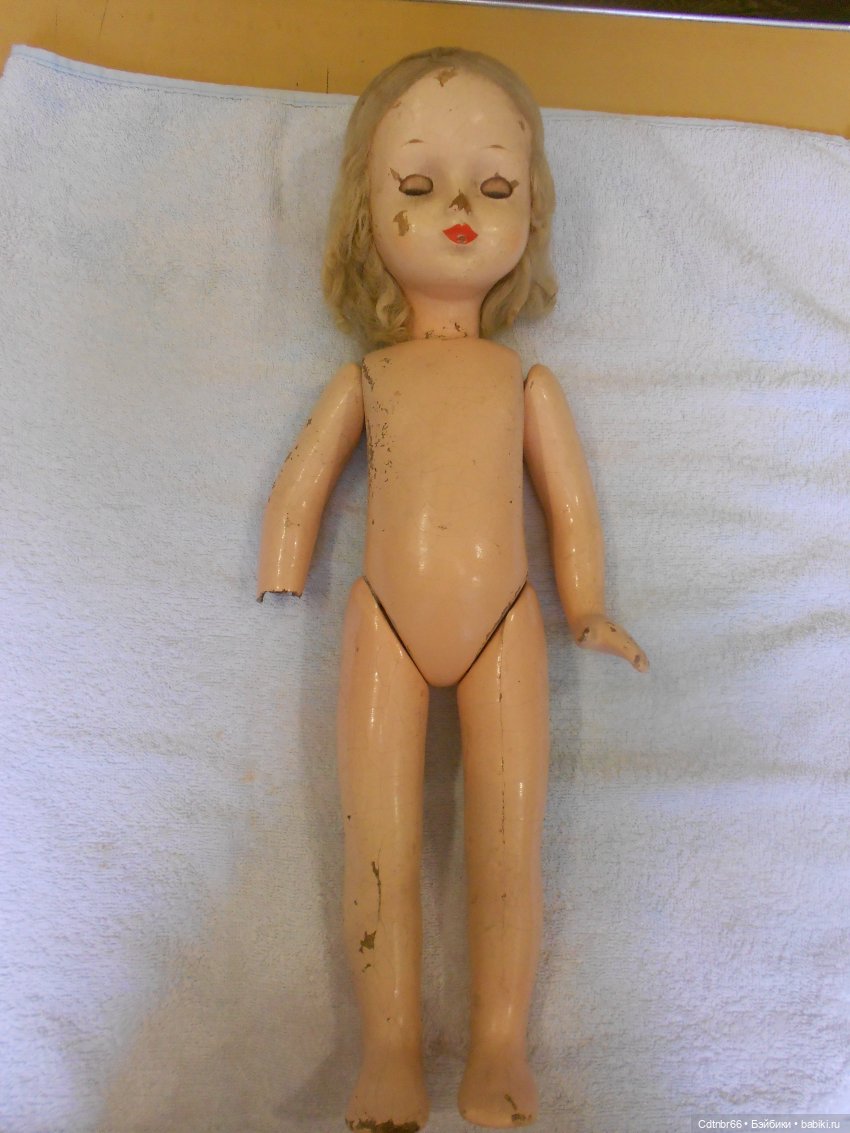 Реставрация опилочной куклы СССР. Загорская Настенька (фото 2)