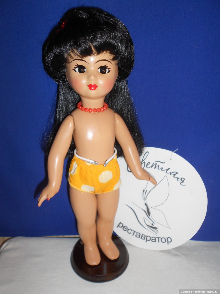 Реставрация опилочной куклы СССР. Загорская Настенька (фото 7)