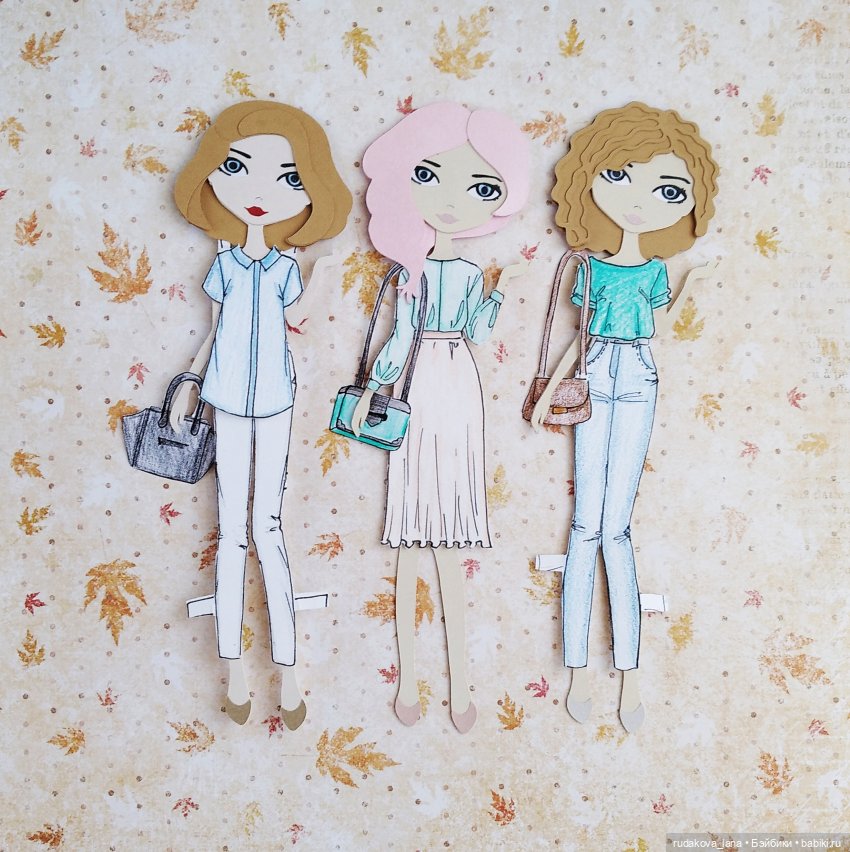 Новые работы — Бумажные куклы с одеждой для вырезания: шаблоны