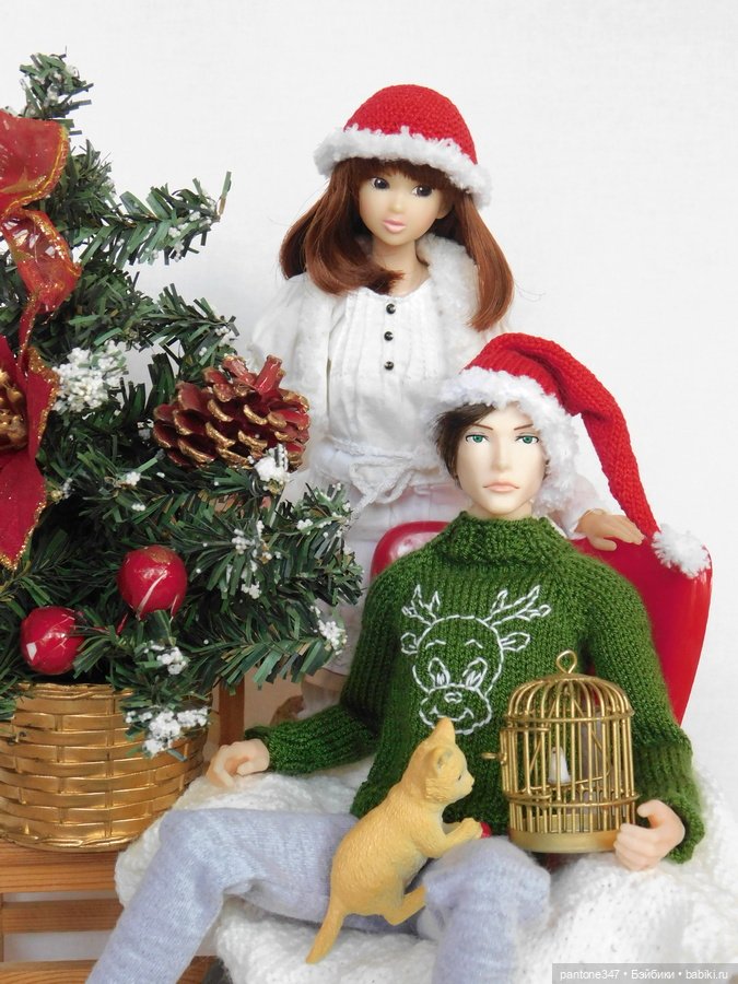 Новогодние открытки с участием кукол из моей коллекции (фото 7)