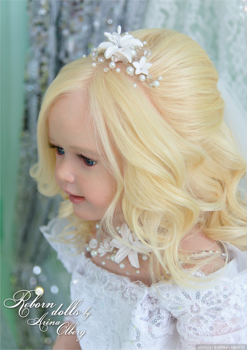 Кукла реборн Любава. Девочка-весна в образе невесты, молд Nicole by Natali Blick