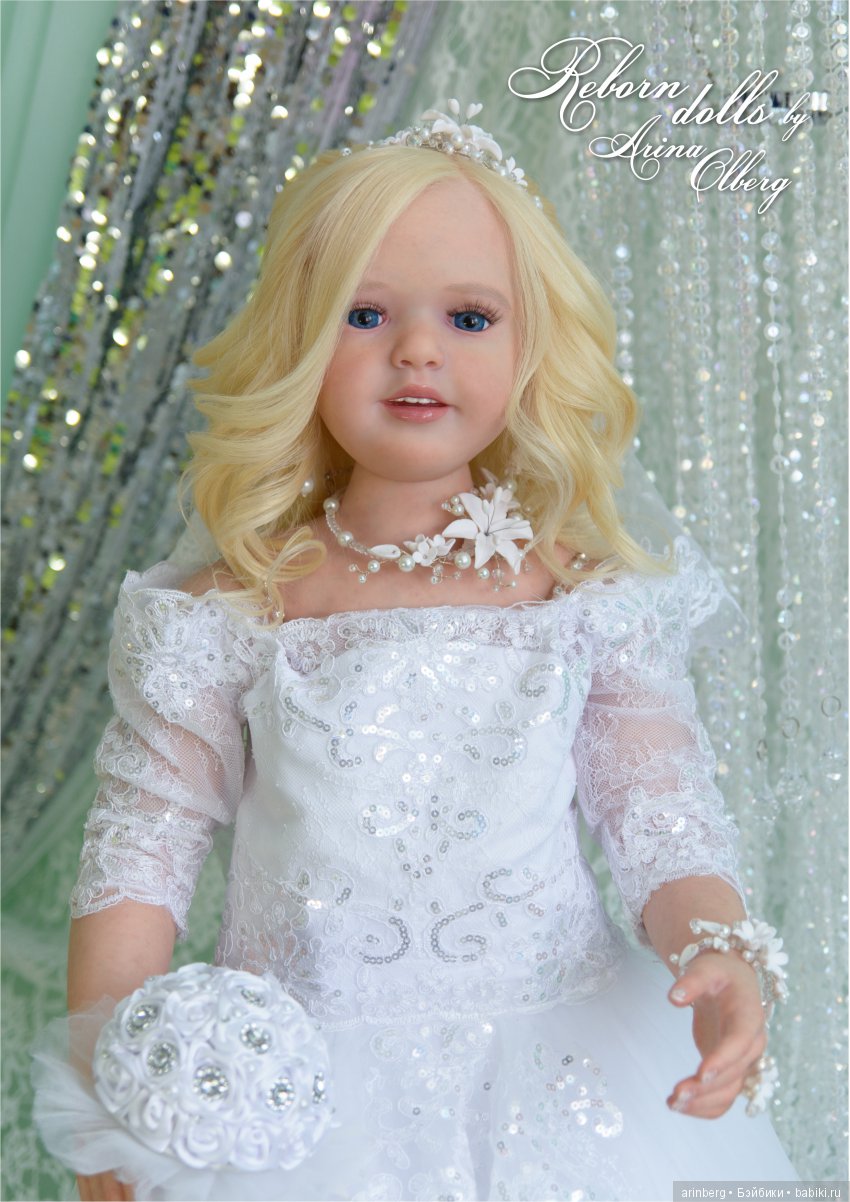 Кукла реборн Любава. Девочка-весна в образе невесты, молд Nicole by Natali Blick