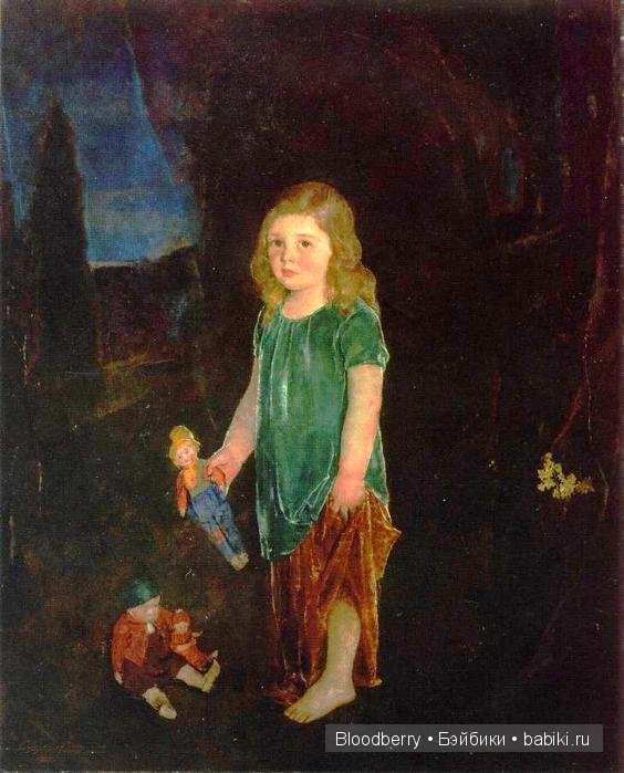 Девочка с куклой. Авторская кукла Lynne and Michael Roche. Marigold Winter, Bonnie baby pink