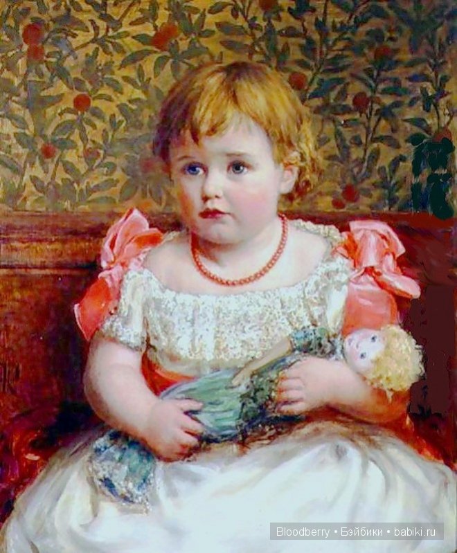 Девочка с куклой. Авторская кукла Lynne and Michael Roche. Marigold Winter, Bonnie baby pink
