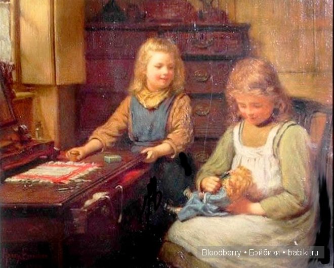 Девочка с куклой. Авторская кукла Lynne and Michael Roche. Marigold Winter, Bonnie baby pink