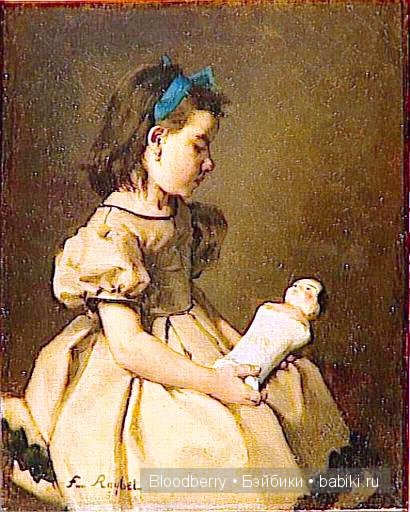 Девочка с куклой. Авторская кукла Lynne and Michael Roche. Marigold Winter, Bonnie baby pink (фото 5)