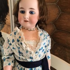 Домашнее платье с сорочкой для антикварной куклы 70 см