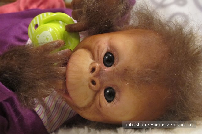 Подарок для дочери, море восторга и удивления, реборн-обезьянка