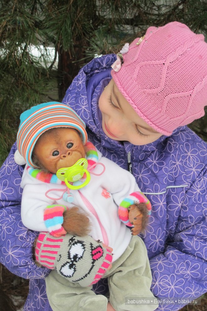 Подарок для дочери, море восторга и удивления, реборн-обезьянка (фото 5)