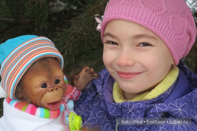 Подарок для дочери, море восторга и удивления, реборн-обезьянка (фото 6)