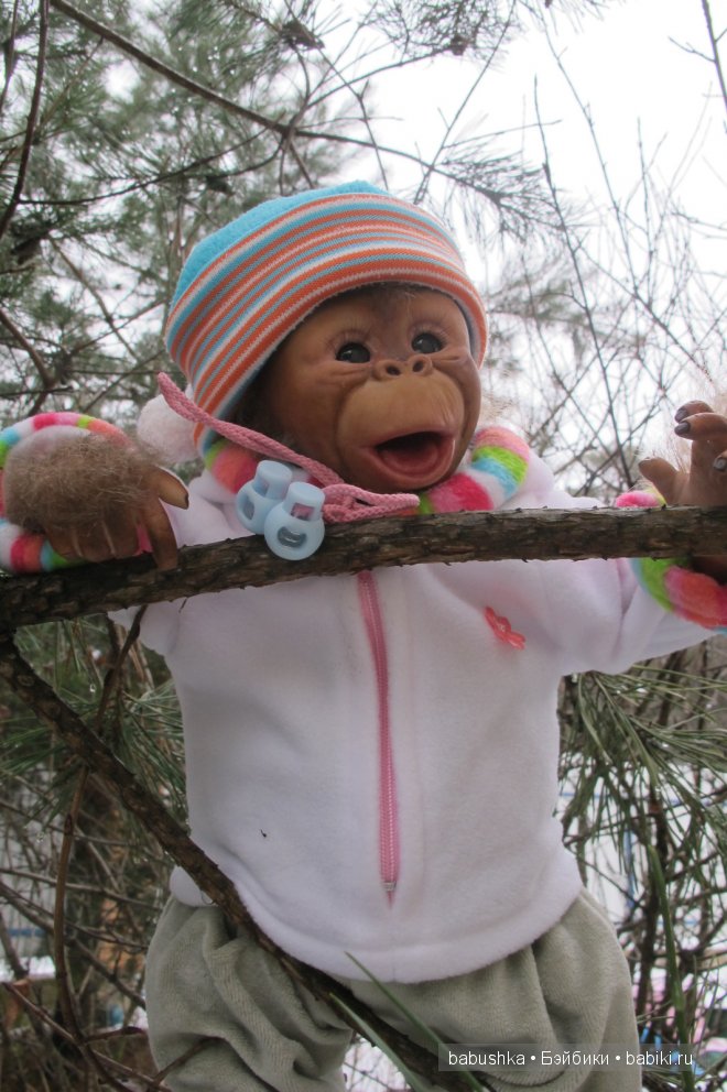 Подарок для дочери, море восторга и удивления, реборн-обезьянка (фото 3)