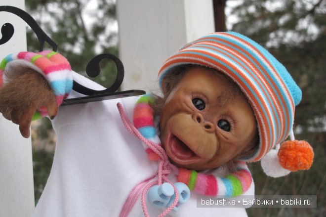 Подарок для дочери, море восторга и удивления, реборн-обезьянка