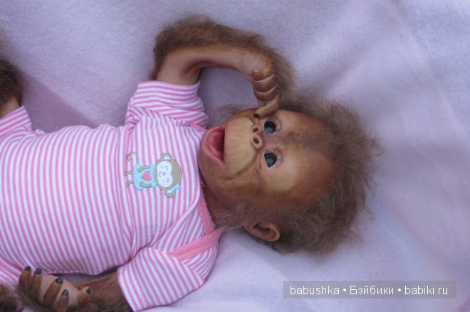 Подарок для дочери, море восторга и удивления, реборн-обезьянка