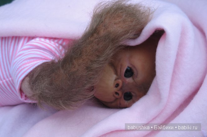 Подарок для дочери, море восторга и удивления, реборн-обезьянка