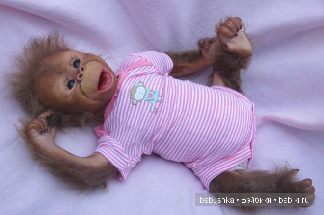 Подарок для дочери, море восторга и удивления, реборн-обезьянка