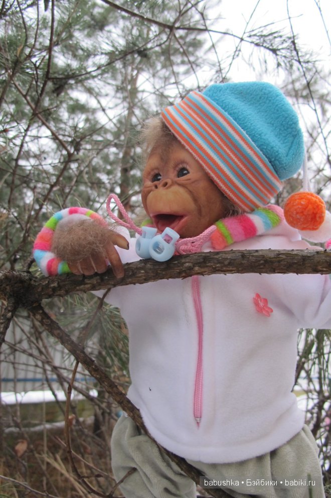 Подарок для дочери, море восторга и удивления, реборн-обезьянка (фото 4)