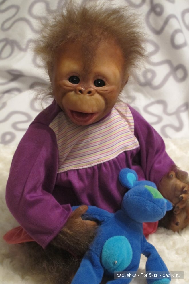 Подарок для дочери, море восторга и удивления, реборн-обезьянка