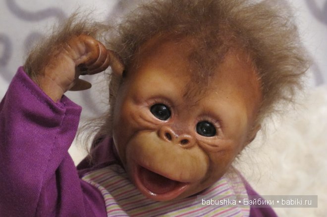 Подарок для дочери, море восторга и удивления, реборн-обезьянка