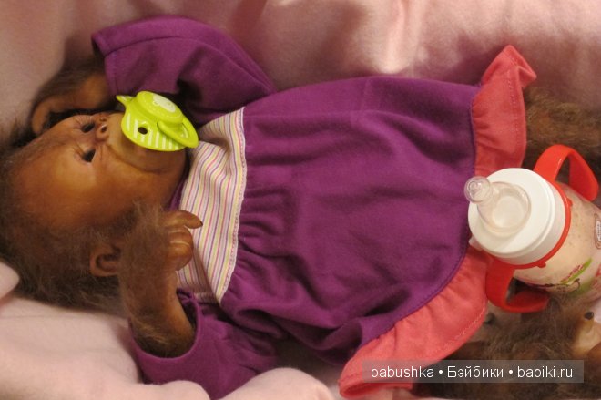 Подарок для дочери, море восторга и удивления, реборн-обезьянка