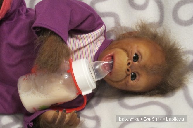 Подарок для дочери, море восторга и удивления, реборн-обезьянка