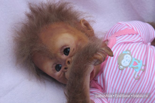 Подарок для дочери, море восторга и удивления, реборн-обезьянка