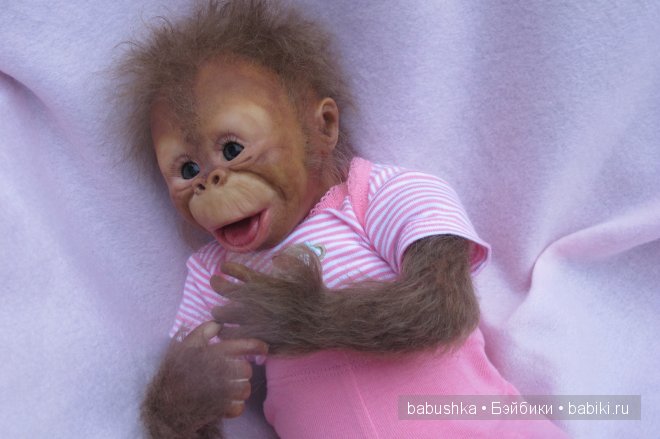 Подарок для дочери, море восторга и удивления, реборн-обезьянка