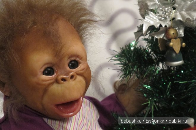 Подарок для дочери, море восторга и удивления, реборн-обезьянка