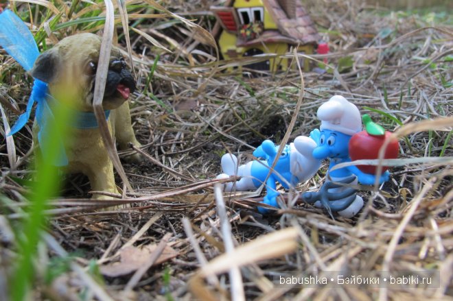 Прогулка Молли ( кукла БЖД) и встреча со смурфиками + влюбленная парочка уточек